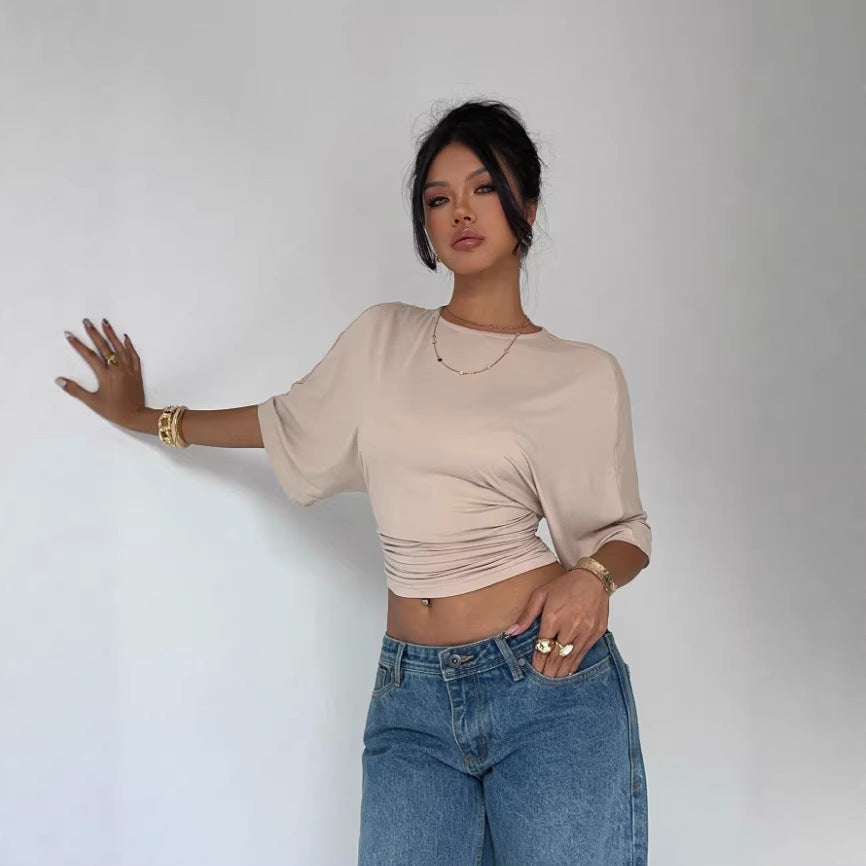 Damen Kurzärmliges Crop-Top R&B