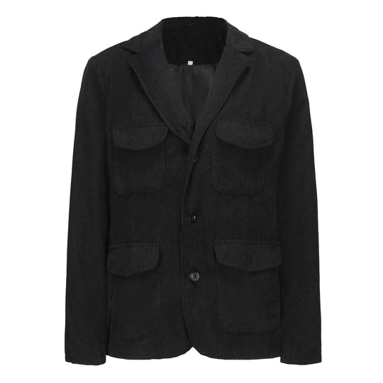 Damen lässige Cordjacke mit aufgesetzten Taschen R&B