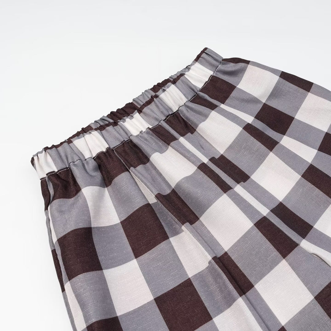 Damen weite Karottenhose mit elastischem Bund R&B