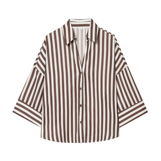 Damen Hemdblusenshirt mit lässigem Schnitt und eleganten 3/4-Ärmeln R&B