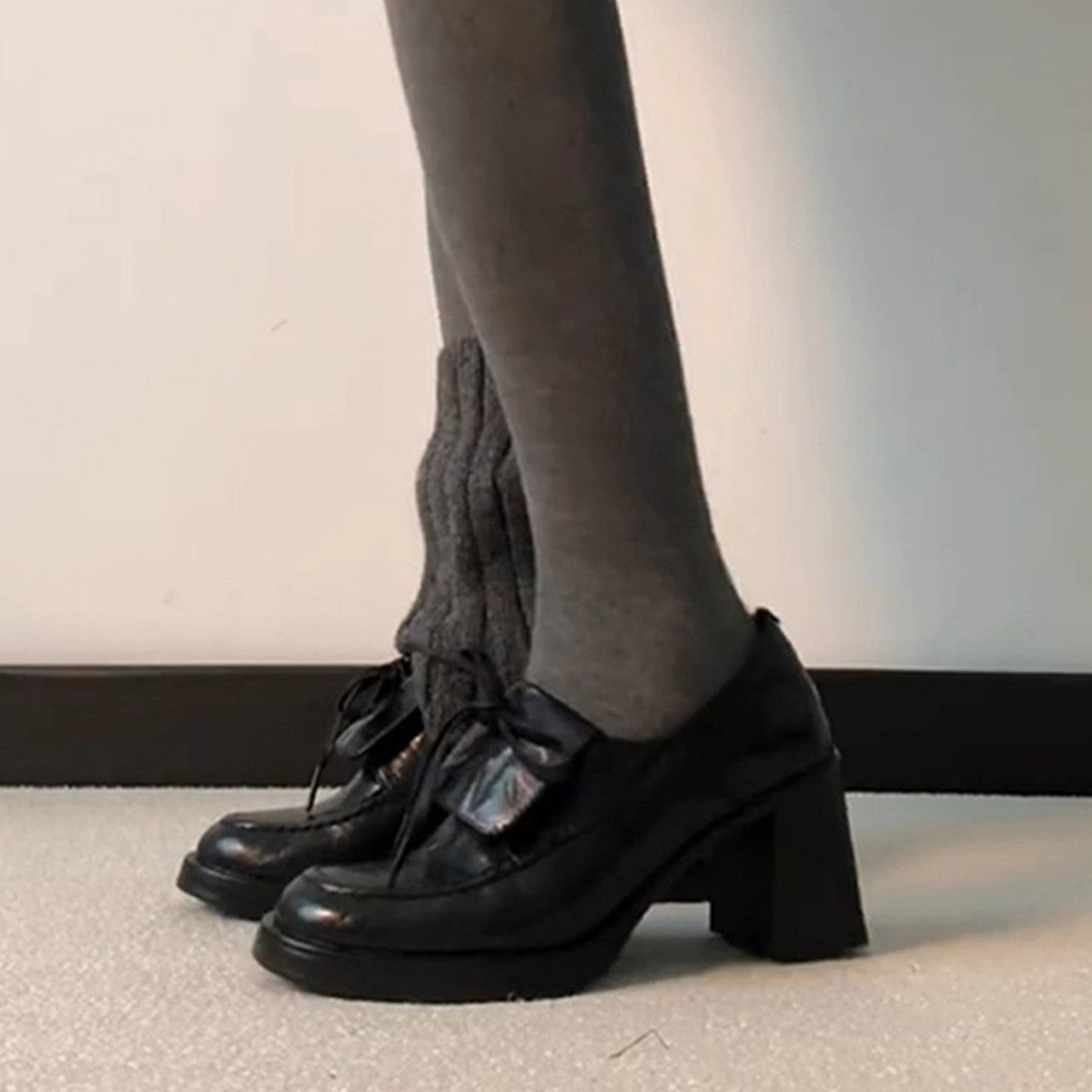 Damen elegante Schnürschuhe mit Blockabsatz R&B