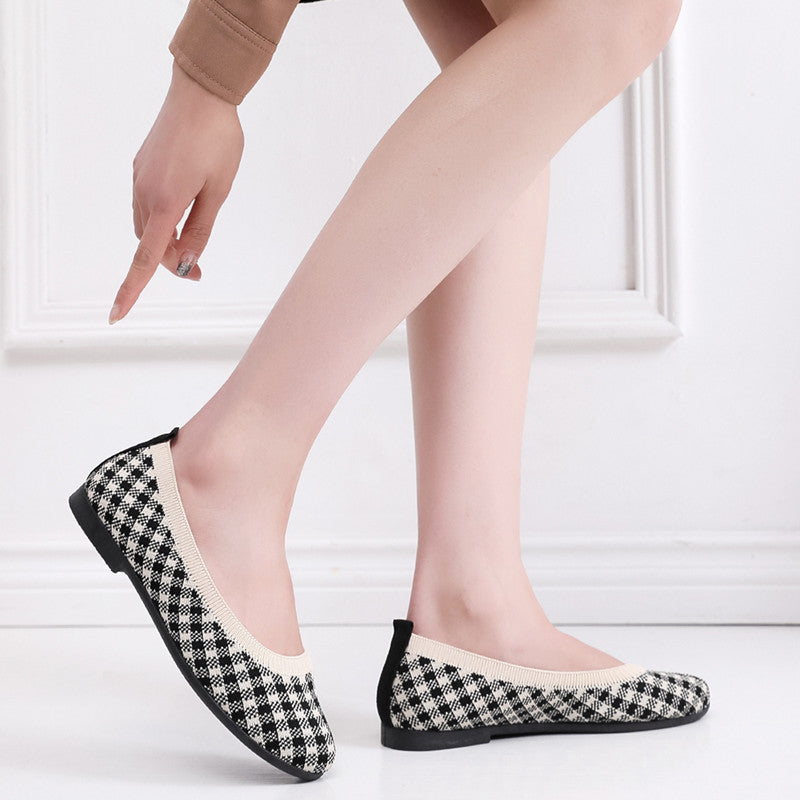 Damen Modische Ballerinas mit atmungsaktivem Strickoberteil R&B