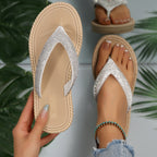 Damen Glamouröse Flip-Flops mit funkelnden Strass-Details R&B