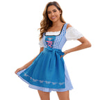 Damen nan traditionelles Oktoberfest Dirndlkleid mit geschnürtem Mieder und bestickter Schürze R&B