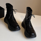 Damen Schnürstiefel mit rutschfester Sohle und probatem Reißverschluss R&B