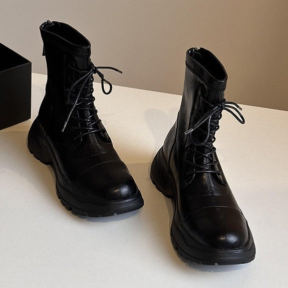 Damen Schnürstiefel mit rutschfester Sohle und probatem Reißverschluss R&B