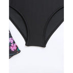 Damen Bademantel mit floralem Design und langen Ärmeln R&B