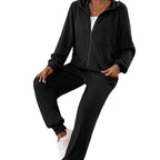 Damen Lässiges Set aus strukturiertem Hoodie und Jogginghose R&B