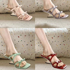 Damen elegante Mules mit zartem Schleifenakzent R&B