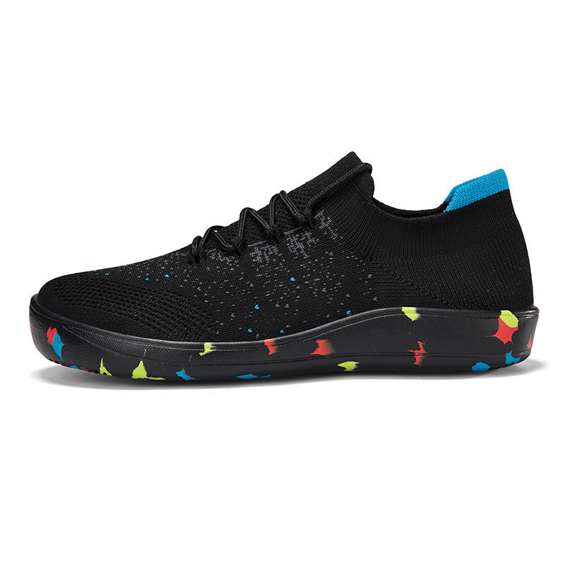 Herren nan urbaner Strick-Sneaker mit elastischem Maschenkragen, stoßdämpfender EVA-Sohle und Zugschlaufe R&B