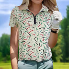 Damen Golfpolo mit modernem Reißverschluss und lR&Bhaftem Design R&B