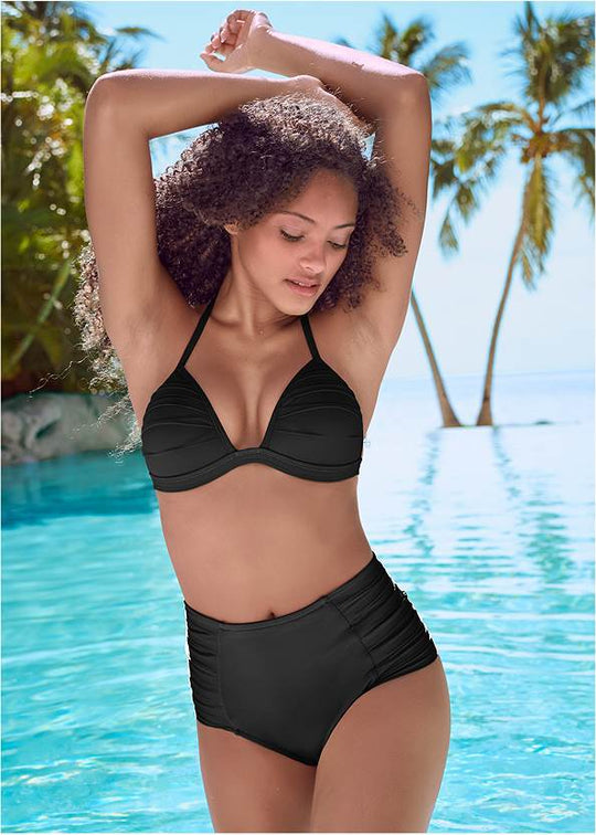 Damen Hochtaillierter Bikini mit femininem Rüschendesign R&B