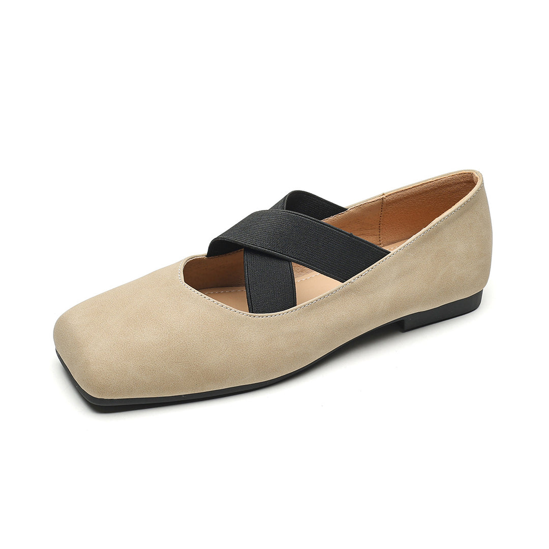 Damen elegante Ballerinas mit schimmerndem Obermaterial und komfortablem Riemen R&B