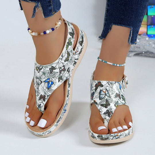 Damen Komfortable Sandalen mit floralen Details und verstellbarem Riemen R&B