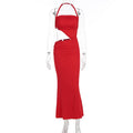Damen Figurbetontes Maxikleid mit asymmetrischem Schnitt und raffinierten Rüschendetails R&B