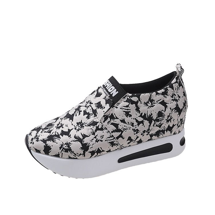 Damen Sportliche Slip-On Sneakers mit floralem Muster und rutschfester Sohle R&B