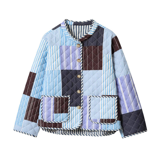 Damen Steppjacke mit buntem Patchwork-Design R&B