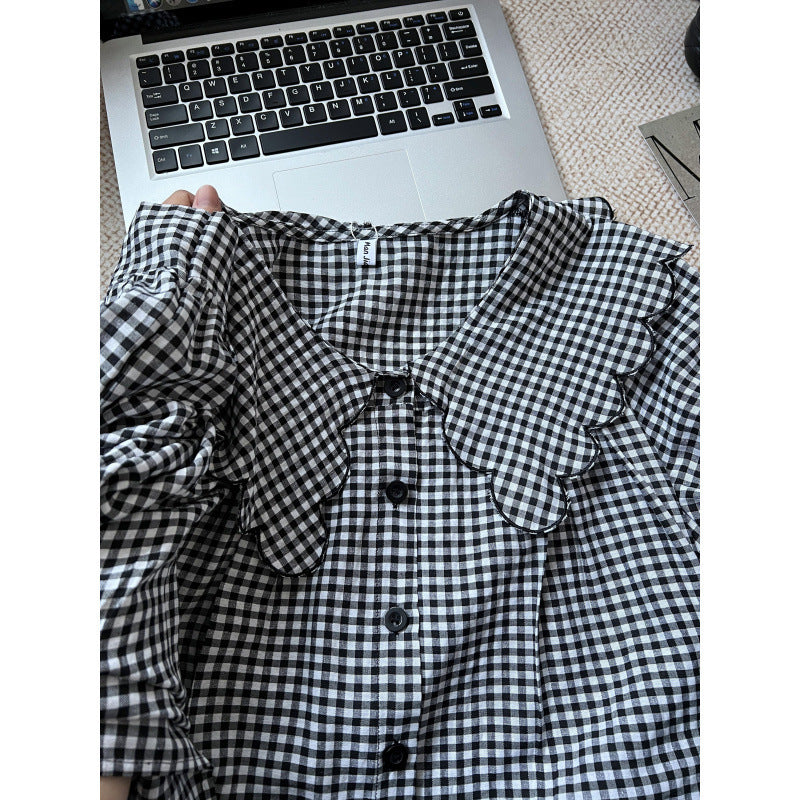 Damen Bluse mit großem Kragen und Rüschendetails R&B