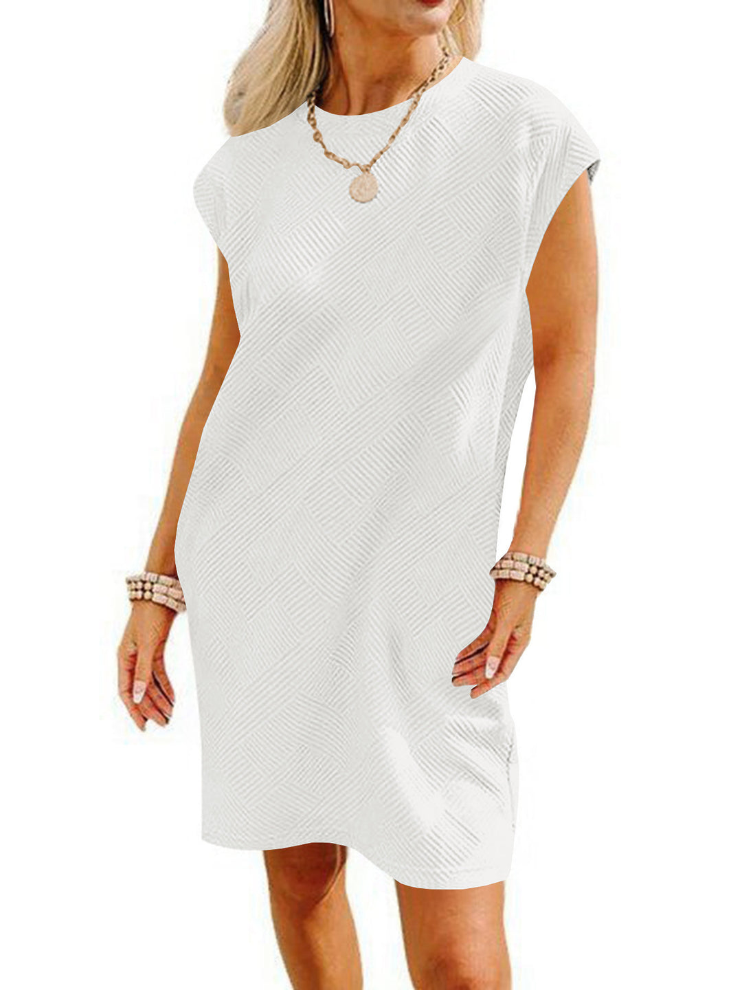 Damen Lockeres Sommerkleid mit strukturiertem Design und schickem Schnitt R&B