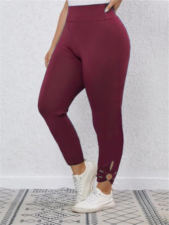 Damen Hochbundige Leggings mit stilvollen Schnittdetails R&B