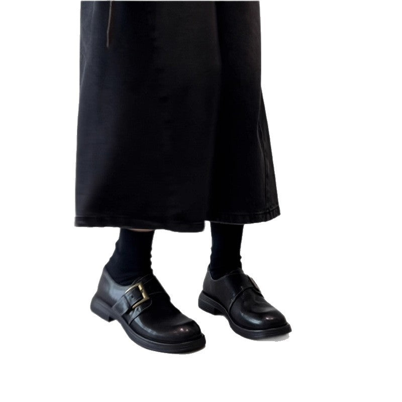 Damen weiche Lederschuhe mit modischer Schnallenverzierung R&B