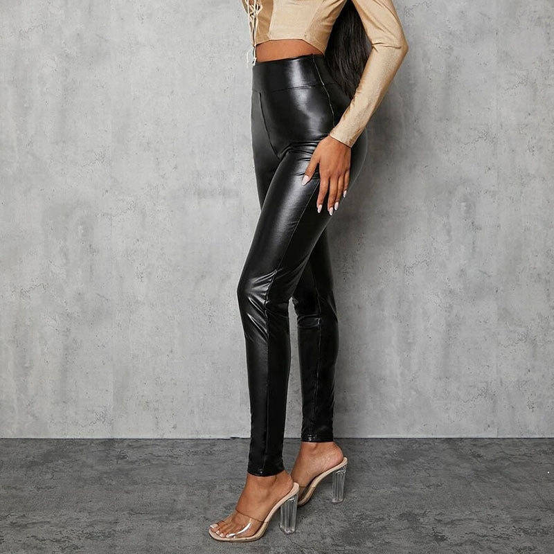 Damen Hochwertige Leggings im edlen look mit hohem Bund R&B