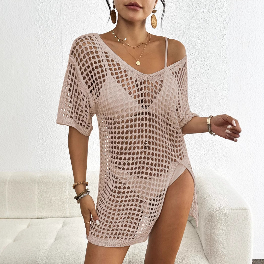 Damen Netz-Strandüberwurf R&B
