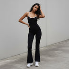 Damen Fluffiger Jumpsuit mit weiten Beinen und raffiniertem Rückenausschnitt R&B