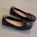 Damen Ballerinas mit verspieltem Schleifendetail und weichem Leder