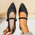 Damen Ballerinas mit floralem Spitzendesign und elastischem Riemen R&B