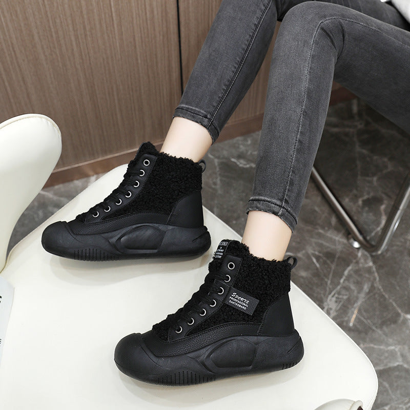 Damen warme High-Top Stiefel mit kuscheligem Innenfutter und rutschfester Sohle R&B