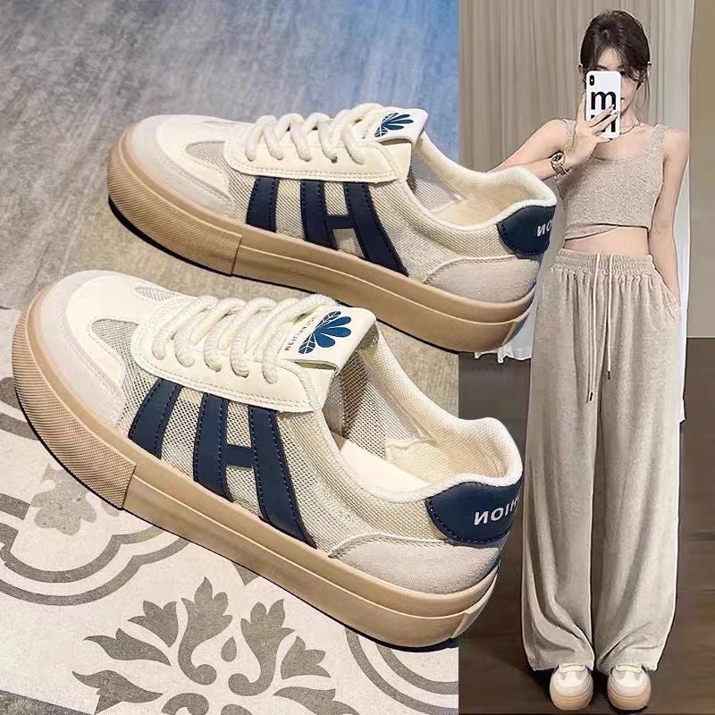 Damen modische Sneakers mit atmungsaktiven Mesh-Einsätzen
