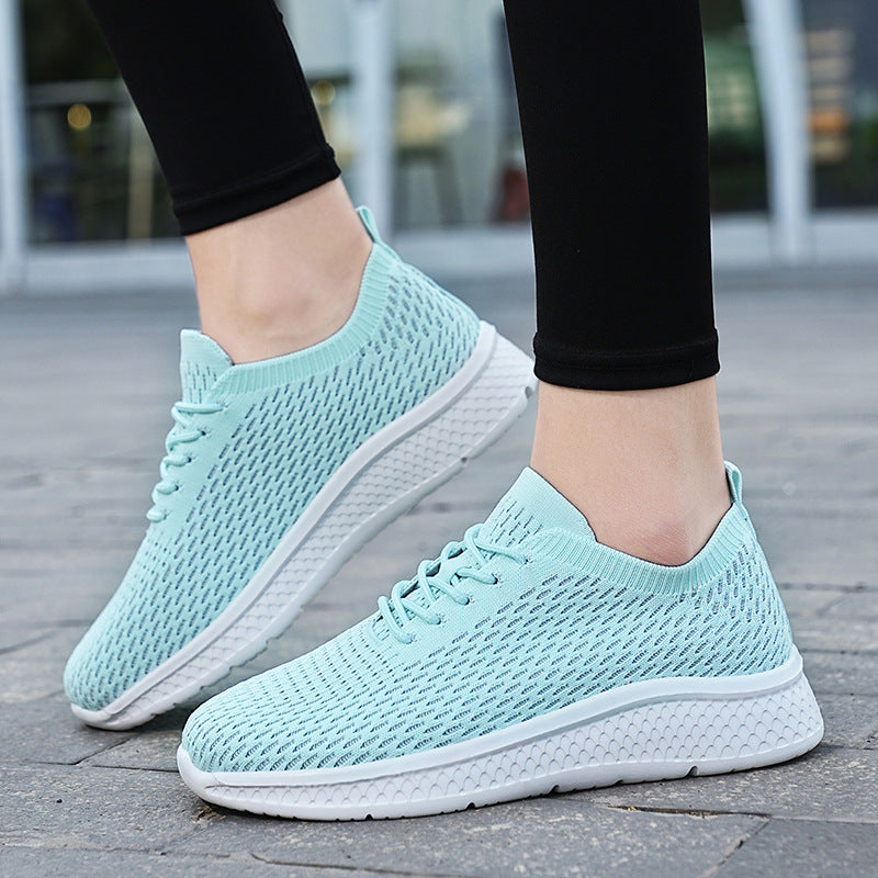 Damen Atmungsaktive Sport Sneakers mit elastischem Obermaterial und dämpfender Sohle