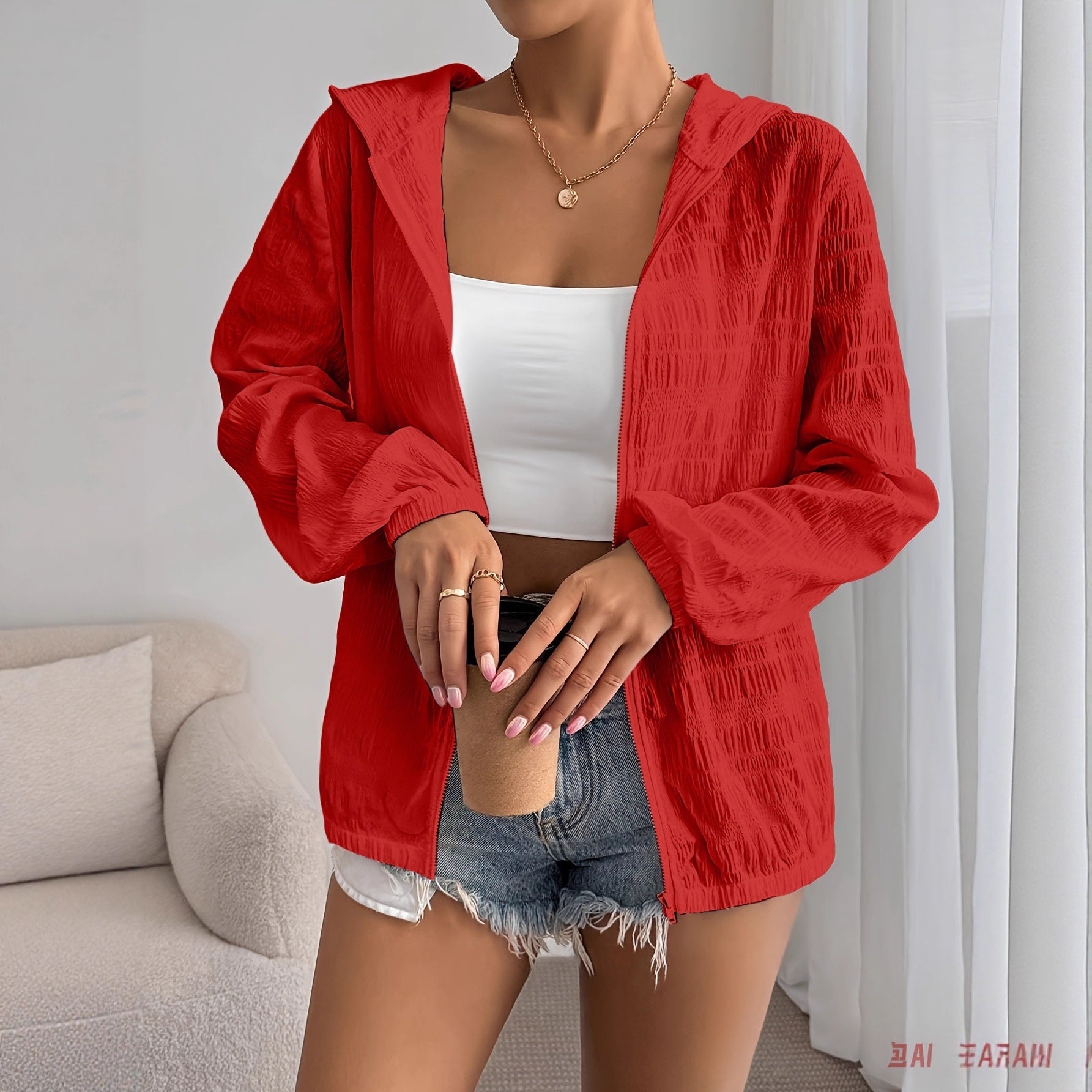 Damen lässige Kapuzenjacke R&B