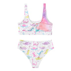 Damen Sportlicher Bikiniset mit buntem Dinosaurier-Muster R&B
