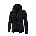 Herren Kapuzenjacke mit modernem Rautenmuster und kuscheligem Innenfutter