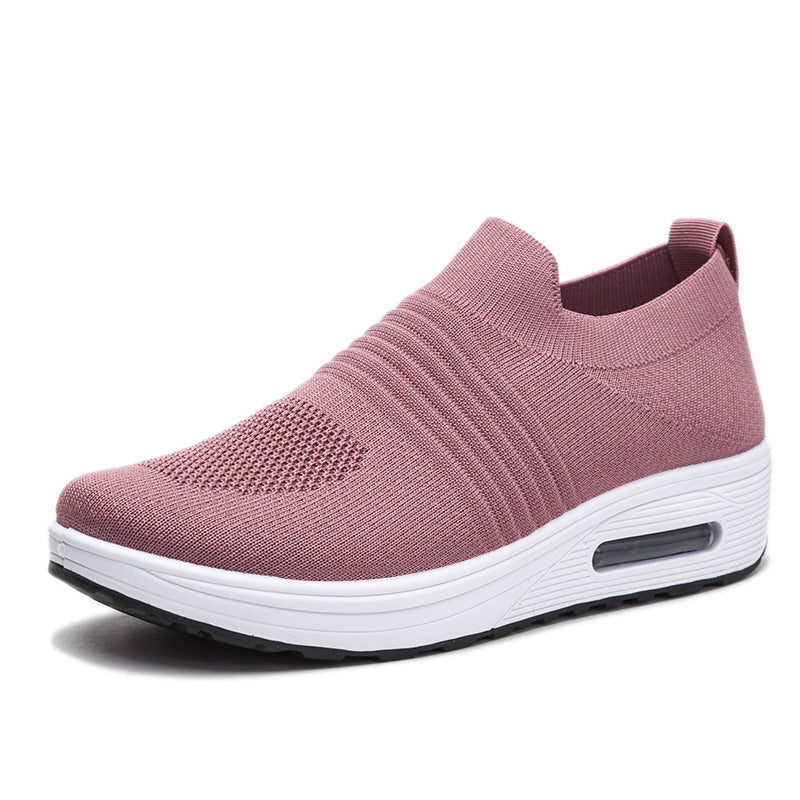 Damen Komfortable Slip-On Sneakers mit atmungsaktiver Strickoberfläche und dämpfender Sohle R&B