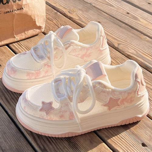 Damen Sportliche Plateau-Sneaker mit atmungsaktiver Mesh-Oberfläche und modischem Design R&B
