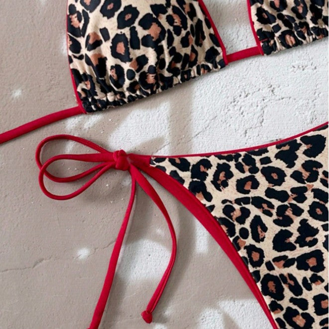 Damen Triangel-Bikini mit aufregendem Leopardenmuster R&B