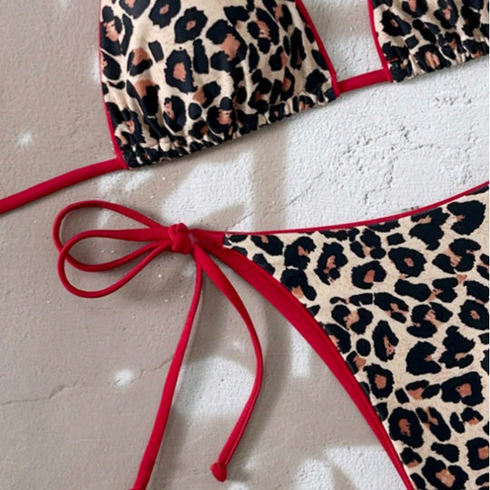 Damen Triangel-Bikini mit aufregendem Leopardenmuster R&B