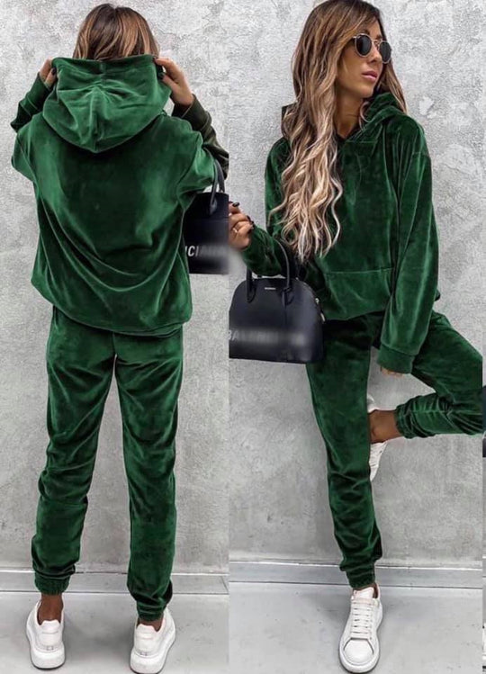 Damen kuscheliges Fleece-Set mit oversized Hoodie und bequemen Jogginghosen R&B