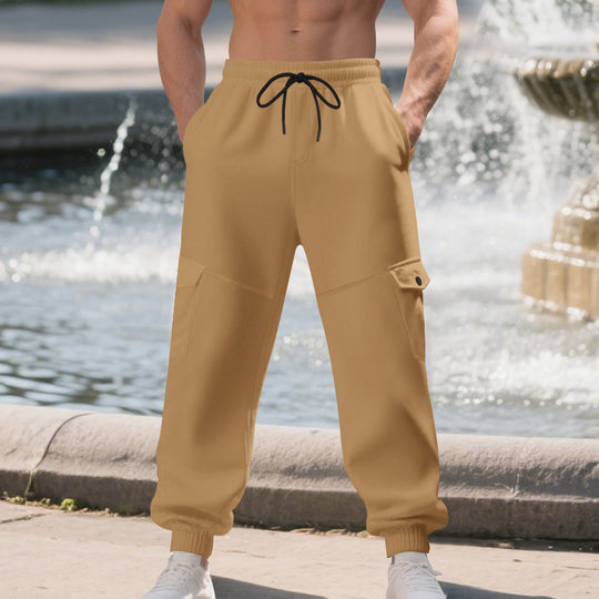 Herren Cargo-Jogginghose mit erweiterten Taschen und elastischem Bund R&B