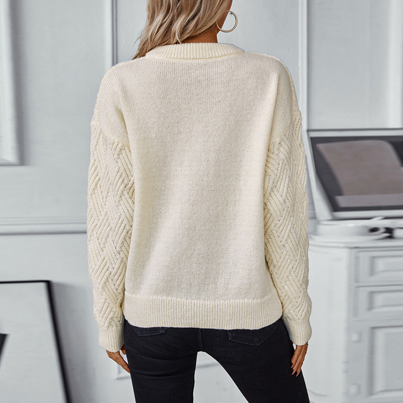 Damen Strickpullover mit modernem Strukturmuster und bequemer Passform