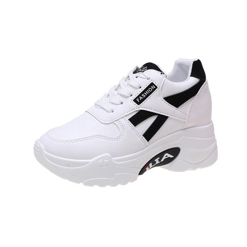 Damen modische Sneakers mit hoher Plateau-Sohle und sportlichem Design R&B