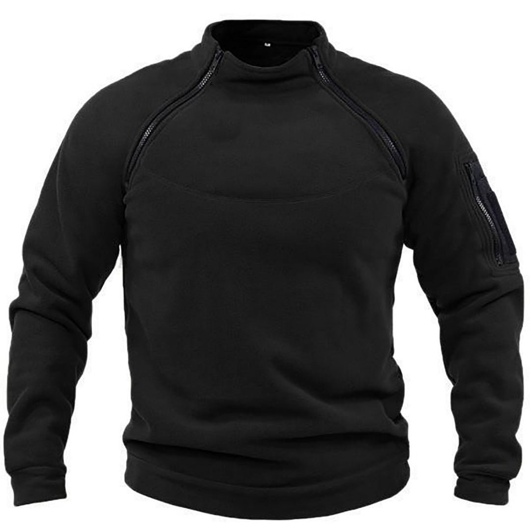 Herren Thermo-Fleecepullover mit hochschließendem Kragen und praktischen Taschen R&B