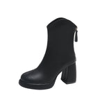 Damen eleganter und edler Ankle Boot mit blockiertem Absatz und Reißverschluss R&B