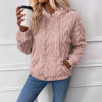 Damen Flauschiger Hoodie mit Kängurutasche R&B