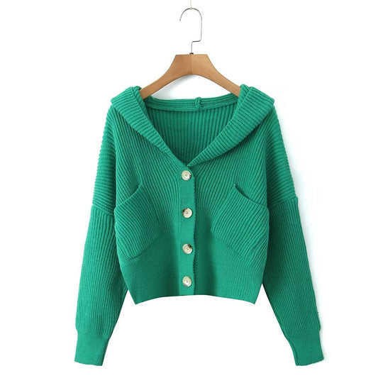 Damen lässige Strickjacke mit Kapuze und praktischen Taschen R&B