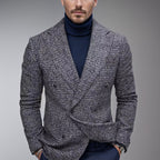 Herren modischer doppelreihiger Blazer mit feinem Strukturdesign R&B