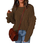 Damen Grobstrickpullover mit modischen Fransen und strukturiertem Design R&B